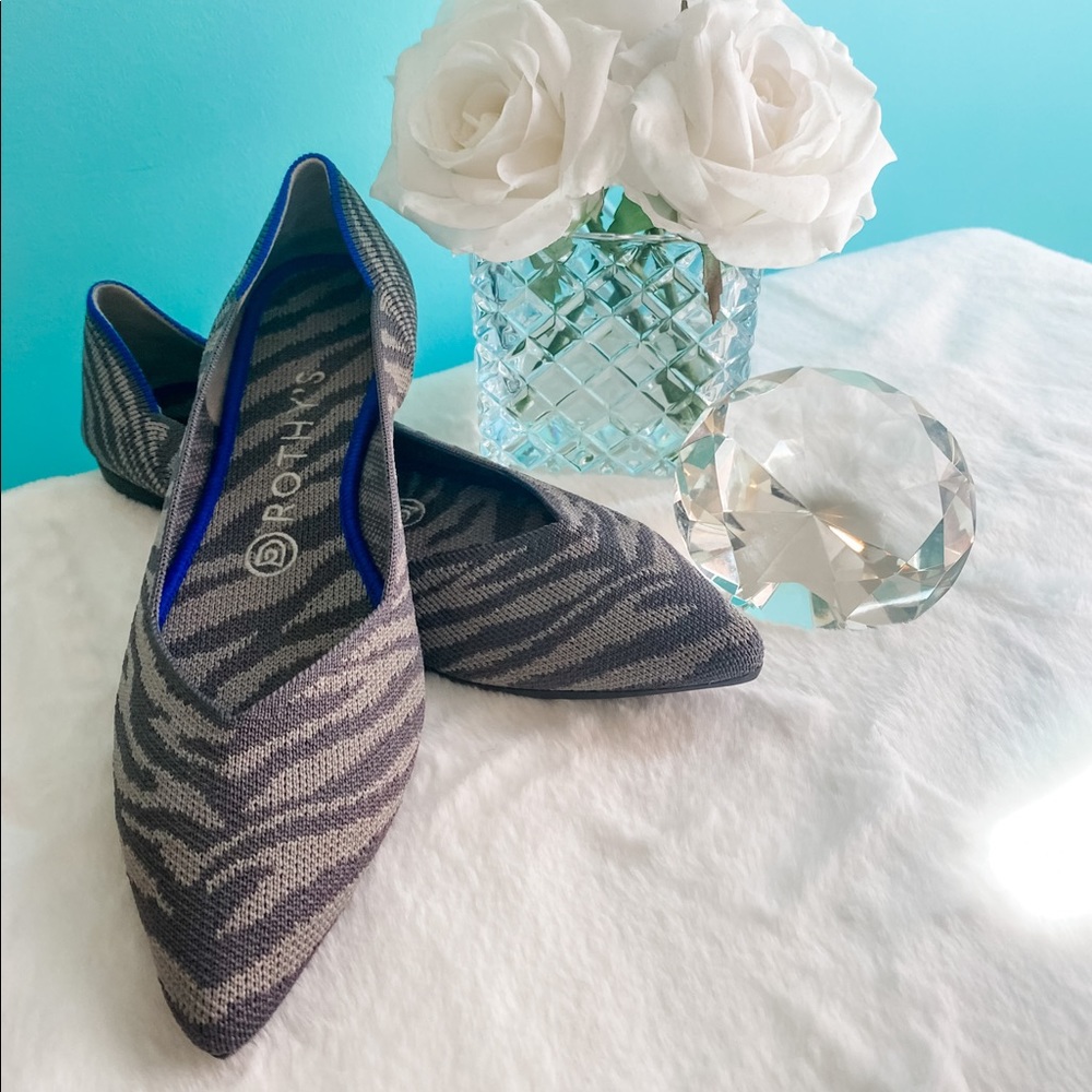 Gray zebra print Rothy’s